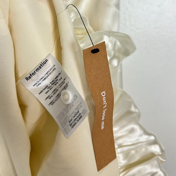 REFORMATION Babette Silk Dress in Ivory Size US 6 NWT - Picture 12 of 16